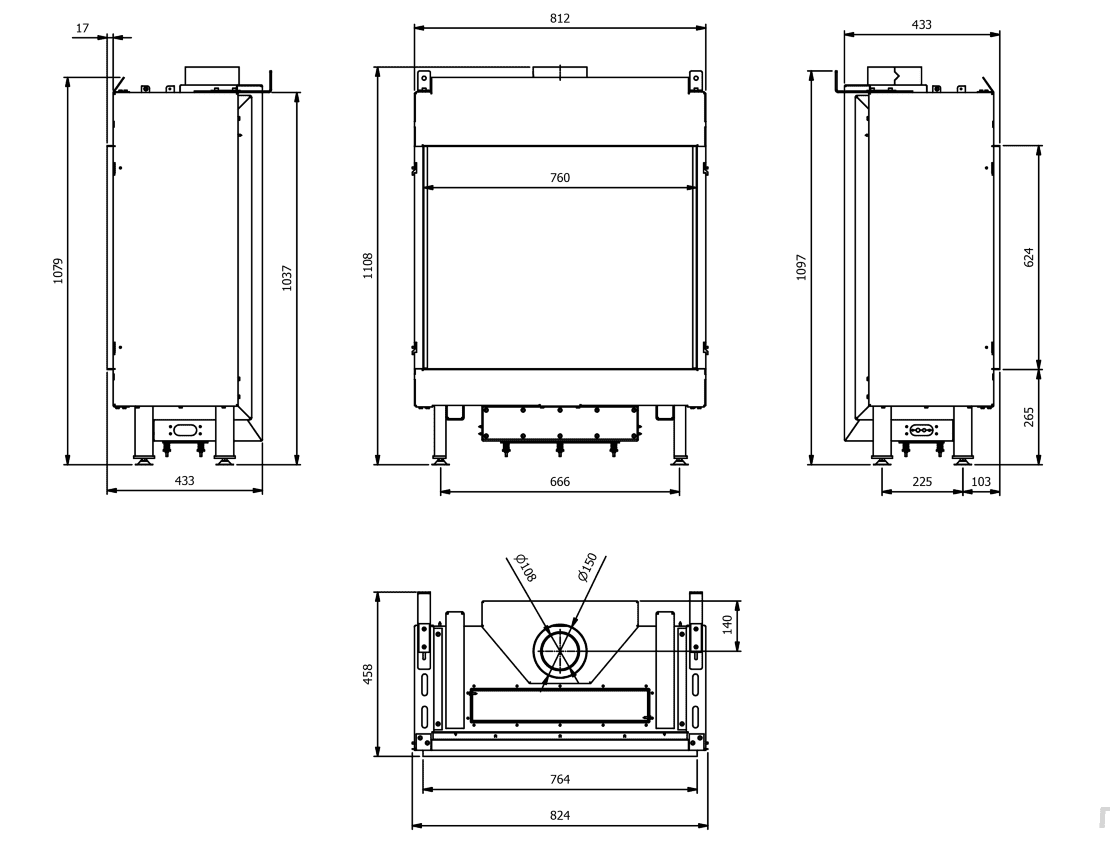 Газовая топка Kratki LEO/76/62/G31/37MBAR, баллонный газ Газовая топка Kratki LEO/76/62/G31/37MBAR, баллонный газ