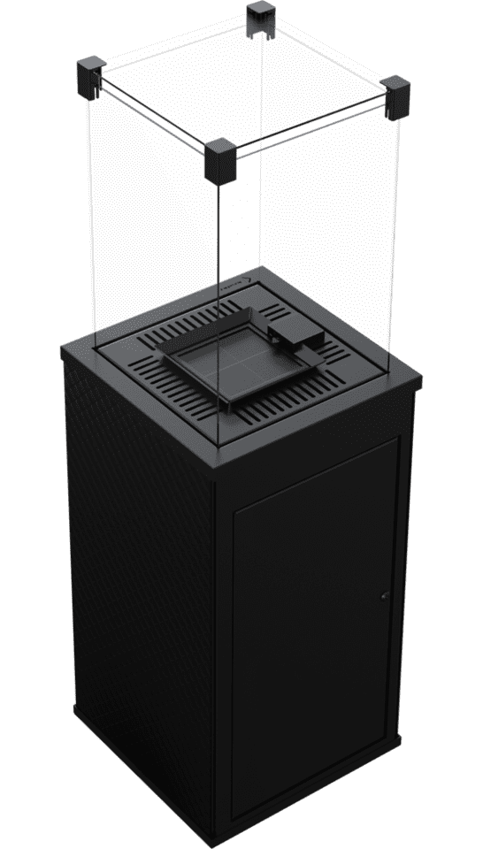 Газовый нагреватель Kratki PATIO Mini/M/G31/37Mbar/B, белое стекло, с ручным управлением Газовый нагреватель Kratki PATIO Mini/M/G31/37Mbar/B, белое стекло, с ручным управлением