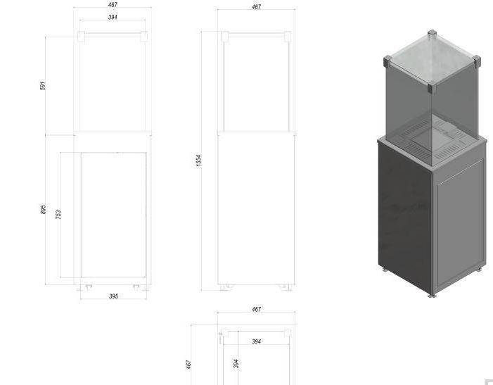 Газовый нагреватель Kratki PATIO/M/G31/37Mbar/S, сталь, с ручным управлением Газовый нагреватель Kratki PATIO/M/G31/37Mbar/S, сталь, с ручным управлением