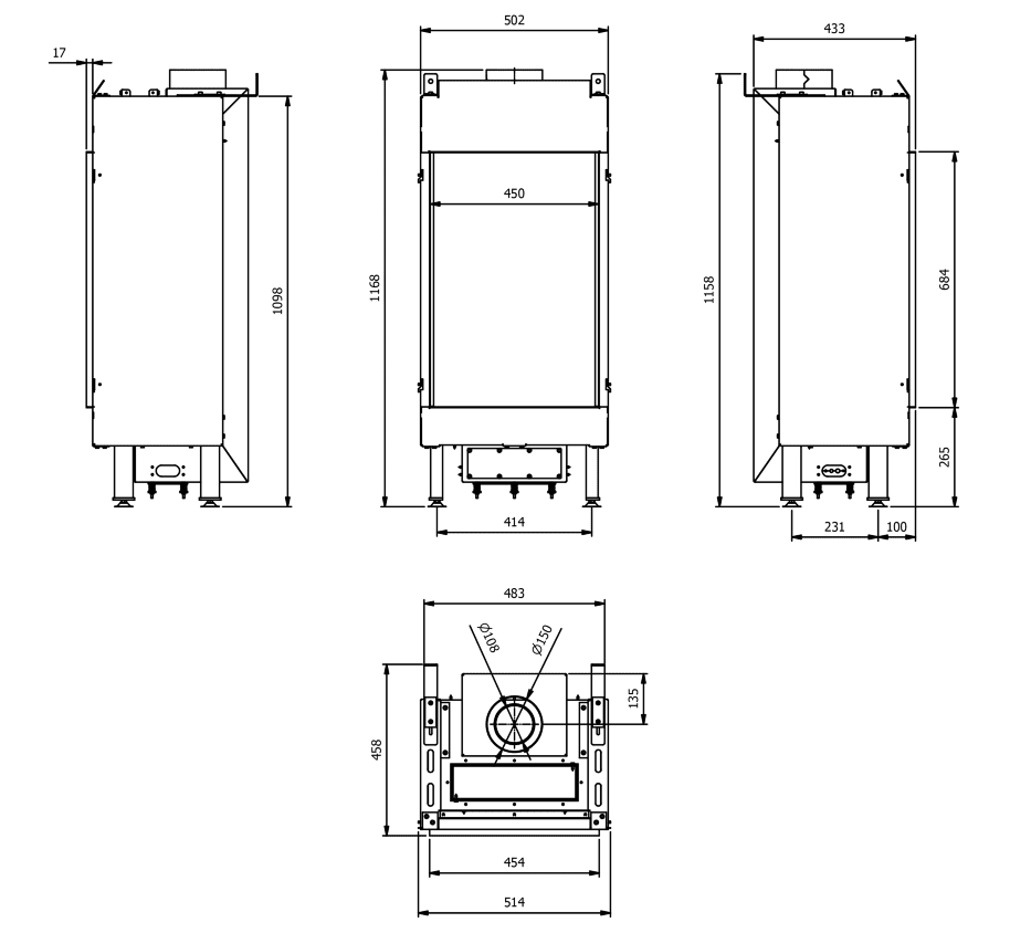 Газовая топка Kratki LEO/45/68/G31/37MBAR, балонный газ Газовая топка Kratki LEO/45/68/G31/37MBAR, балонный газ