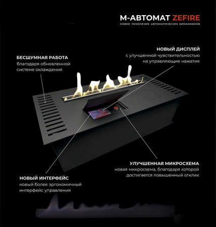 Автоматический биокамин ZeFire M 1600 шлифованный по цене 399 000 руб.