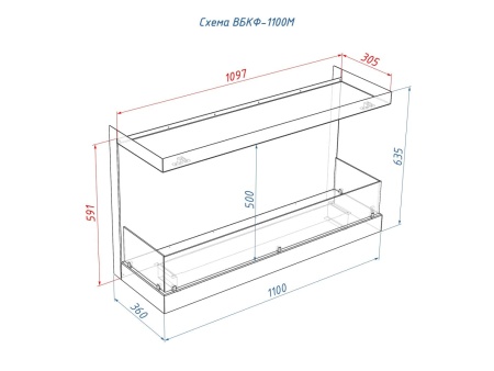 Встроенный биокамин Lux Fire Фронтальный 1100 М по цене 76 890 руб.