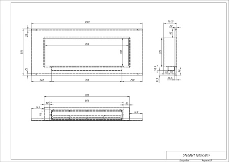 Биокамин "Русский огонь" Модерн 1100V встраиваемый с защитным стеклом по цене 39 250 руб.
